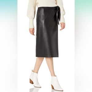 Staples by The Drop Amazon faux leather wrap skirt
